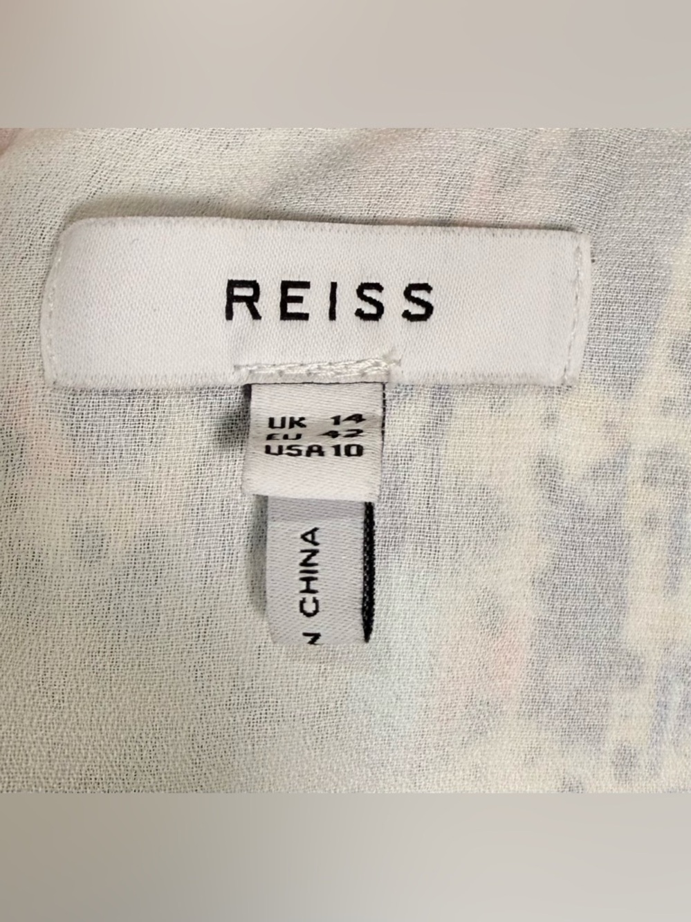 Reiss Olivia Ditsy Print Ruffle Trim Blouse Top Size 10 - Picture 10 of 12